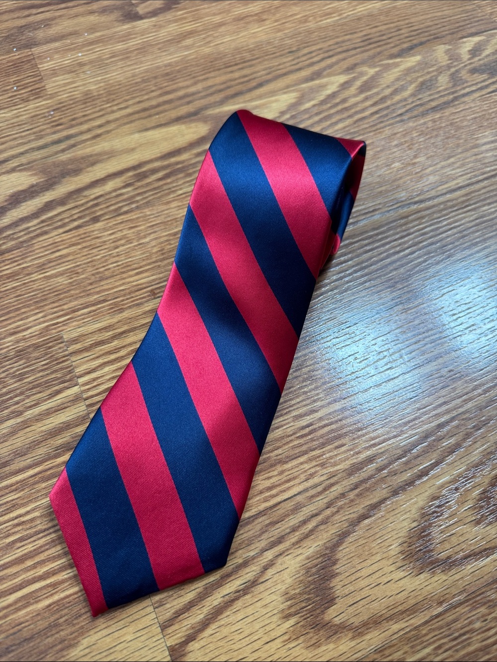 Classic Red and Navy Striped Men's Tie